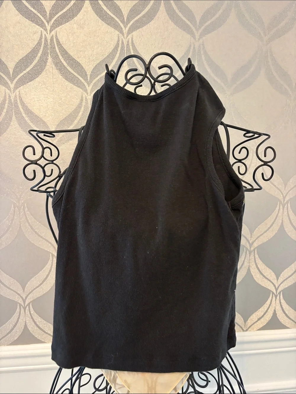 THOCE Black Stud-Trim Ribbed Tank Top for Kids